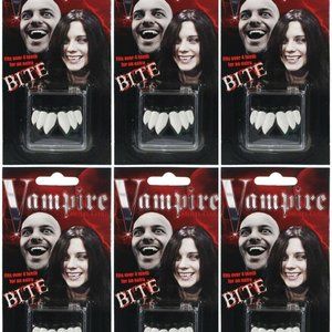 6 Pack Authentic Billy Bob Vampire Fangs Multi-Bite Fang Costume Teeth